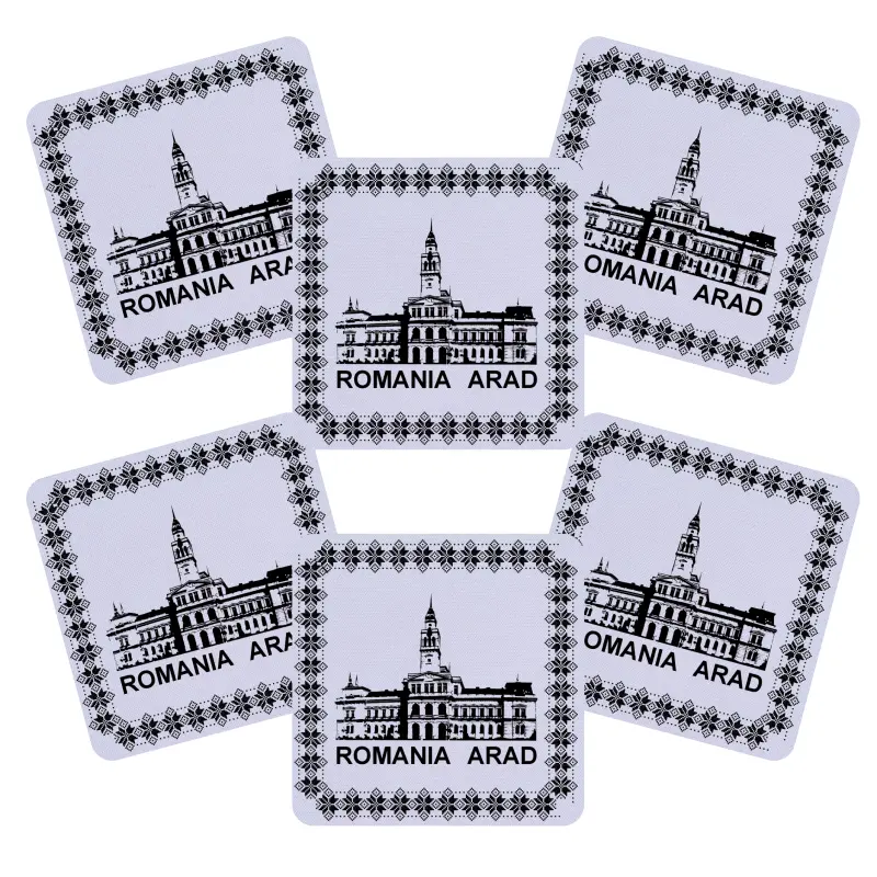 Arad romania, set 6 suporti coster din lemn, model 007
